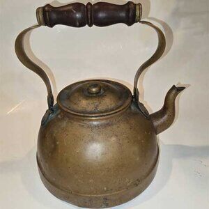 Vintage Tagus Copper Tea Kettle R-50 Made In Portugal Wooden Handle